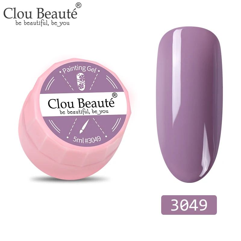Clou Beaute paint ing Gel 72 цвета гель для ногтей краска УФ/светодиодный дизайн ногтей DIY Краска гель Лак Цвет лак краска ing 5 мл - Color: 3049