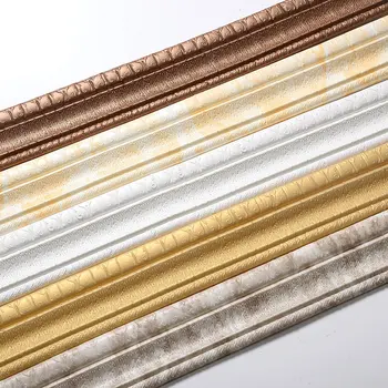 

3D Self-adhesive Anti-impact Strip Wall Stickers Waist line Foam Baseboard Kid's Room Living Room Photo Frame ceiling Home Decor