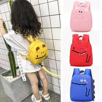 

2020 New Children's Schoolbag Cartoon Little Monster Kindergarten Snack Schoolbag Anti-lost Children Backpack Travel Bag