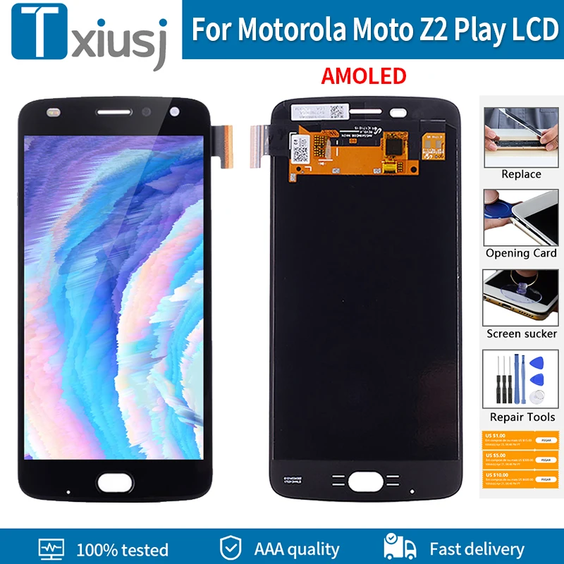 5 &quotAMOLED ЖК экран для Motorola Moto Z2 Play XT1710 01 07 08 10 дисплей сенсорный дигитайзер сборка