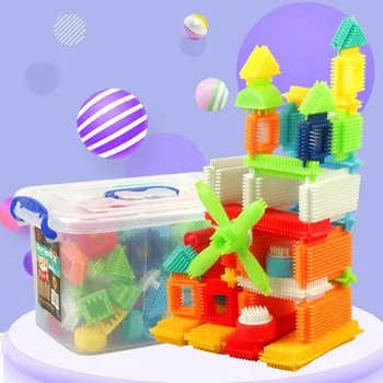 

Hot Kid Christmas Gifts 115pcs Bristle Shape 3D Building Blocks Tiles Construction Playboards Toys Toddlers Kids Toy