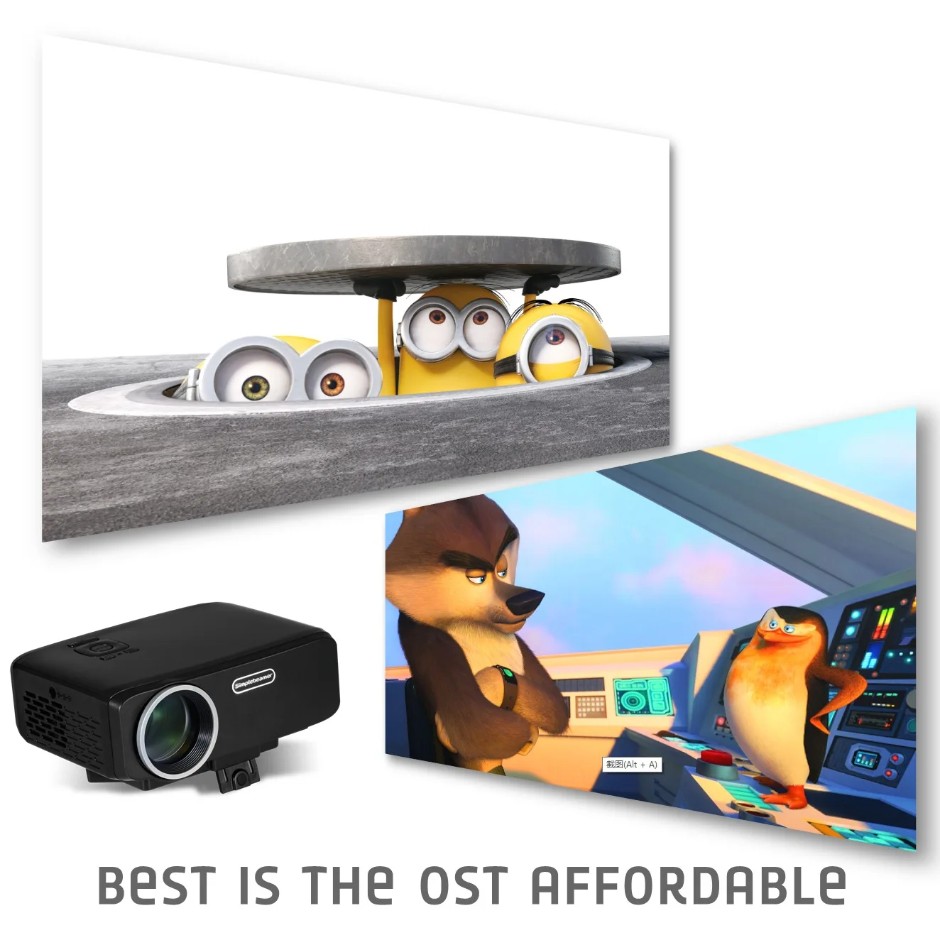 GP9S Handheld Portable Projector Super Cost-effective Projector Supports 1080P Video Decoding