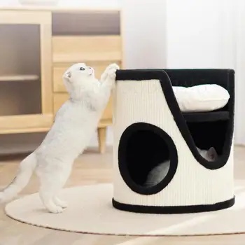 

Small cat climbing frame winter warm cat nest post type cat frame cat scratch post pet cat toy supplies