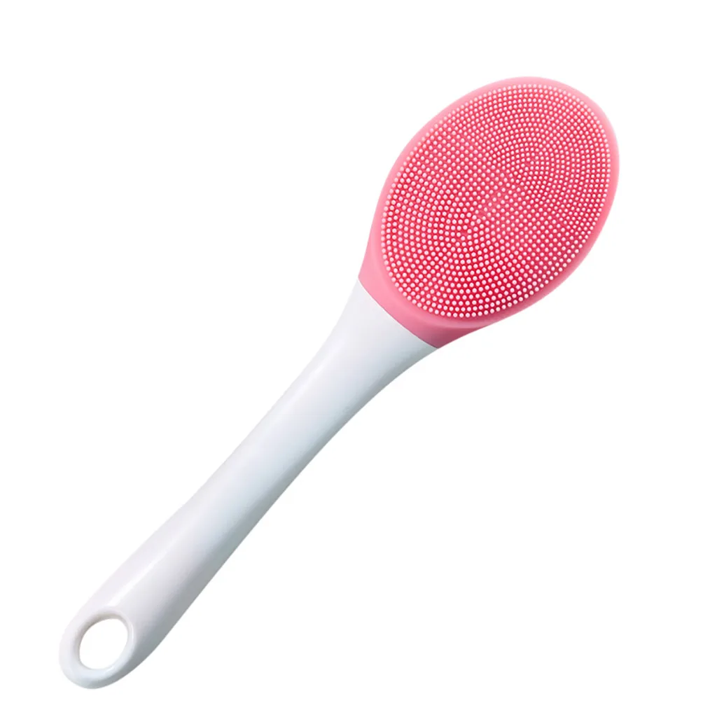 1pcs Brush Simple Silicone Bathing Brush Cleaning Brush for Shower Long Handle Body Cleansing Brush Bathing Spa Tools#L5