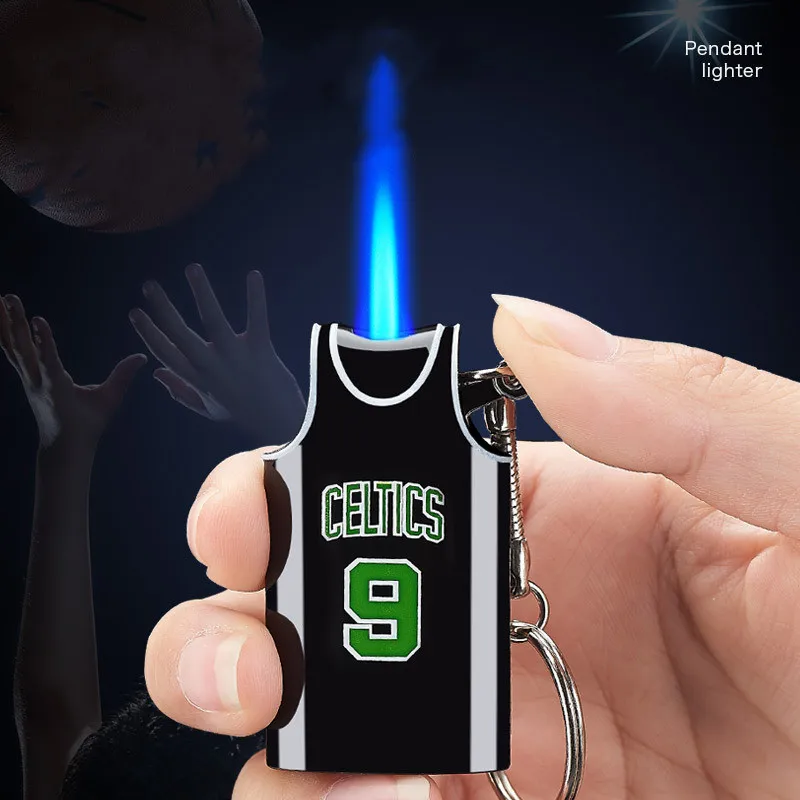 

Creative Keychain Lighter Fashion Pendant Basketball Jersey Shape Windproof Lighter Cigarette Accessories Men and Women Gifts