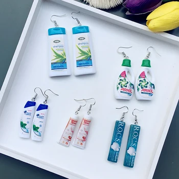 

Creative handmade earrings for women imitation life bottle cool Earrings funny 2020 new interesting dangle drop Earrings trend