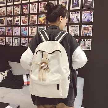 

School Bag Women's College Student Backpack High School Brand Large Men's-Style Backpack Canvas WOMEN'S Backpack