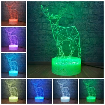 

3D LED Optical Illusion Night Light Colorful Deer Table Lamp Decorative Light For Bedroom Kids Room Child Friend Birthday Gifts