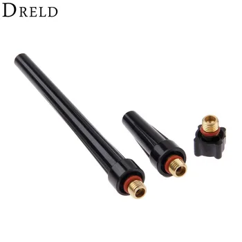 

DRELD 3Pcs TIG Welding Long/Medium/Short Back Cap 41V24 41V35 41V33 Torch for TIG Welding Torch WP-9 WP-20 WP-25