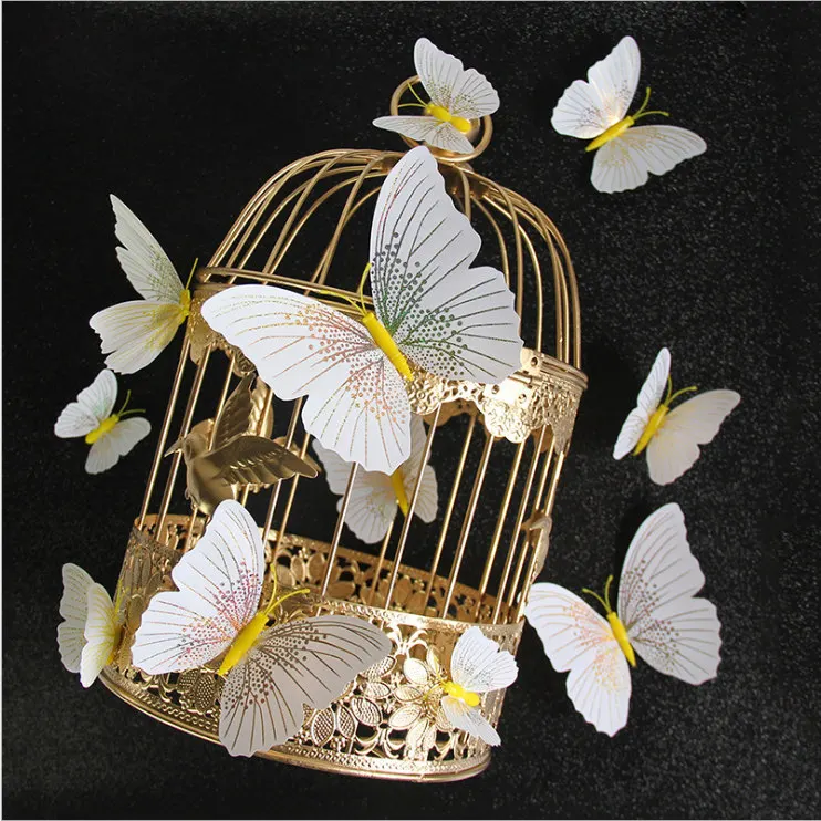 

6-12cm Plastic 3D Butterfly Handmake Artificial Flower Head DIY Scrapbooking Wreath Gift Box wedding home party decor Artificia