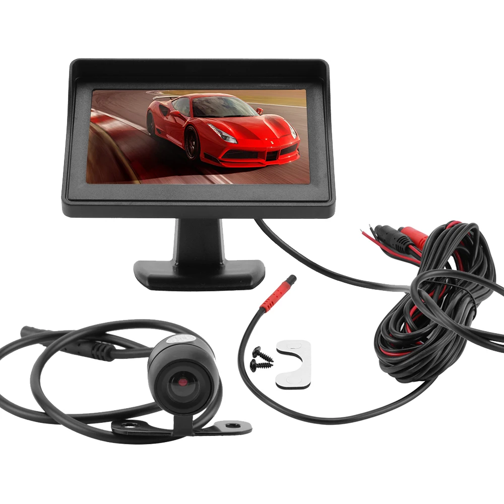 Original 4.3 Inch Car Rear View Backup Camera Monitor System with LCD Display Rear Reverse Parking Camera Kit Set DropShipping