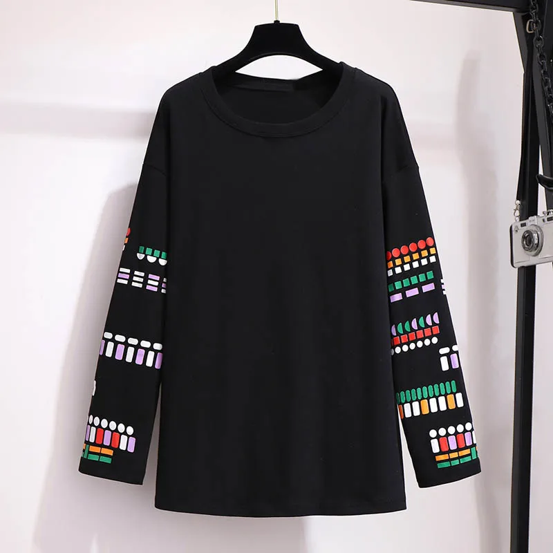 Осенние свитера размера плюс бюст 155 см 5XL 6XL 7XL 8XL 9XL кофты черный Доступен белый цвет