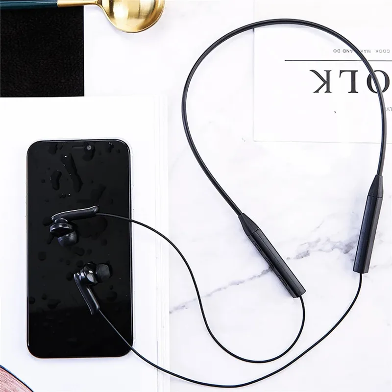 Беспроводные подвесные металлические спортивные наушники Bluetooth 5 0 магнитные