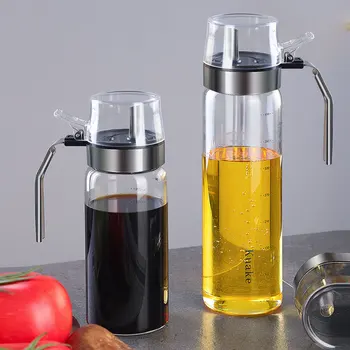 

Kitchen Oil Salad Dressing Container Stainless Steel Olive Oil Dispenser Bottle Oil and Vinegar Dispenser Lead Free Glass Bottle