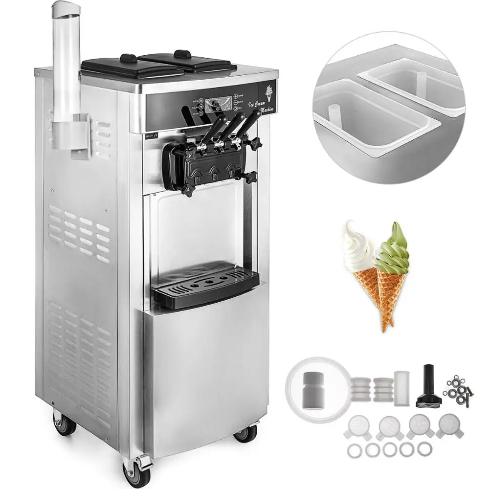 VEVOR 2200 Вт Коммерческая Машина для мягкого мороженого с 3 вкусами 5 7 4 галлонов/ч