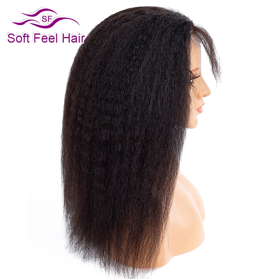 Soft Feel Hair Перуанские 4x4 кудрявые прямые парики шнурка с волосами младенца бесклеевая Remy Закрытие человеческих волос парики для черных женщин