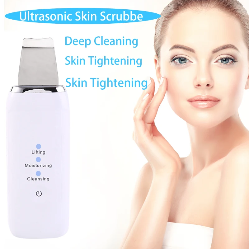 

Ultrasonic Skin Scrubber Facial care Peeling SPA Spatula Face Deep Cleaning Cavitation Peeling Remove Blackhead Acne Tool