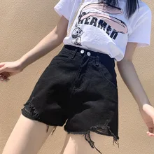 Calça feminina jeans rasgada, peça calça feminina social casual com buraco
