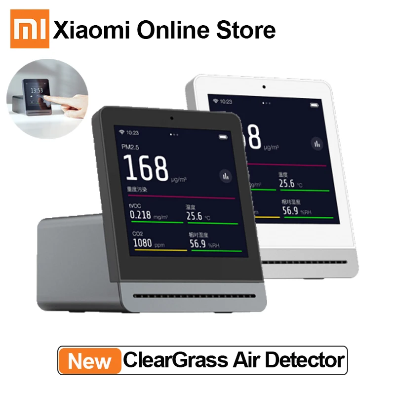 Xiaomi Mijia ClearGrass Air monitor retina сенсорный ips экран мобильное сенсорное управление pm2.5 приложение управление прозрачная трава детектор воздуха