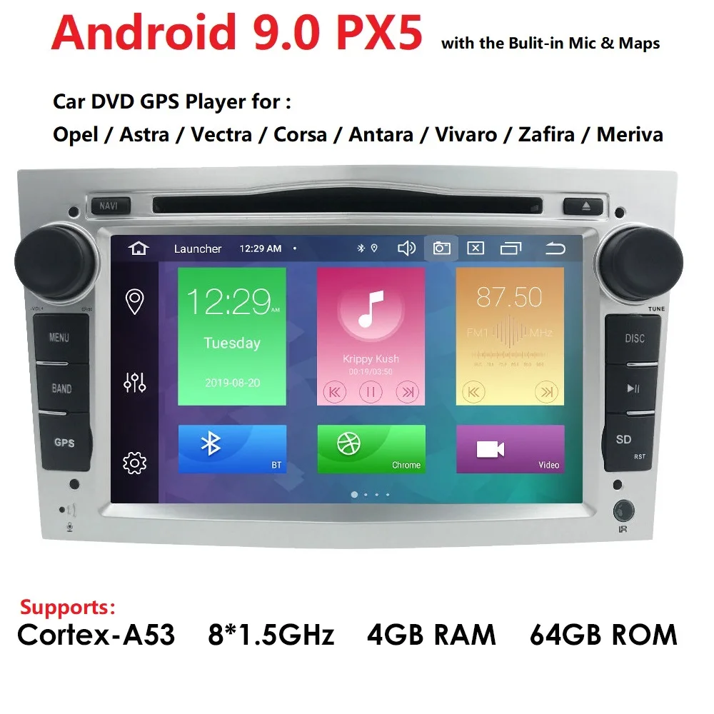 buy IPS DSP 4GB Android 9.0 2 DIN CAR GPS for opel Vauxhall Astra H G J Vectra Antara Zafira Corsa Vivaro Meriva Veda DVD Player Map