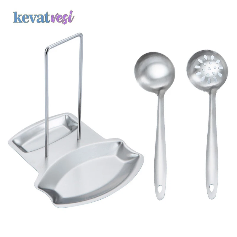 Stainless Steel Pot Lid Cover Spoon Rest Stand Spoon Holder Pot Lid Shelf Cooking Spoon
