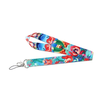 

10pcs/lot J1581 Cute Cartoon Mermaid Neck Strap Lanyard for keys ID Card Gym Mobile Phone Straps USB badge holder DIY Hang Rope