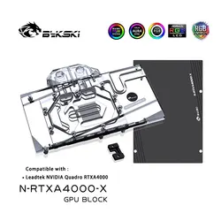 Bykski – bloc de refroidissement à eau pour processeur NVIDIA Leadtek RTXA4000, avec plaque arrière complète, N RTXA4000 X 