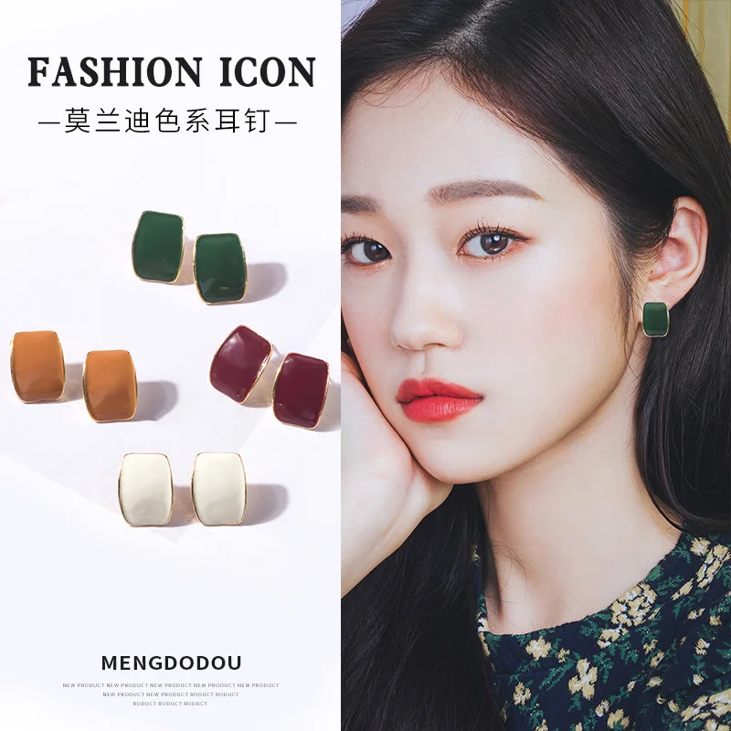 

Statement Earrings Geometric Square Acrylic Stud Earrings Women Earrings Fashion JewelryFrench Vintage Mixed Batch Girl Earrings