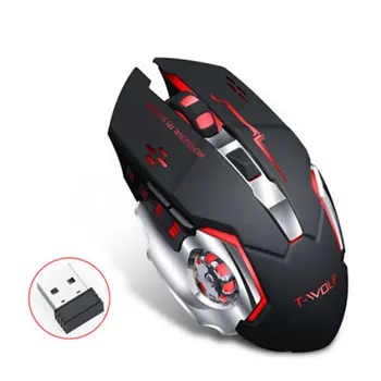 

Q13 Rechargeable Wireless Mouse Silent Ergonomic Gaming Mice 6 Keys RGB Backlight 2400 DPI for Laptop Computer Pro Gamer