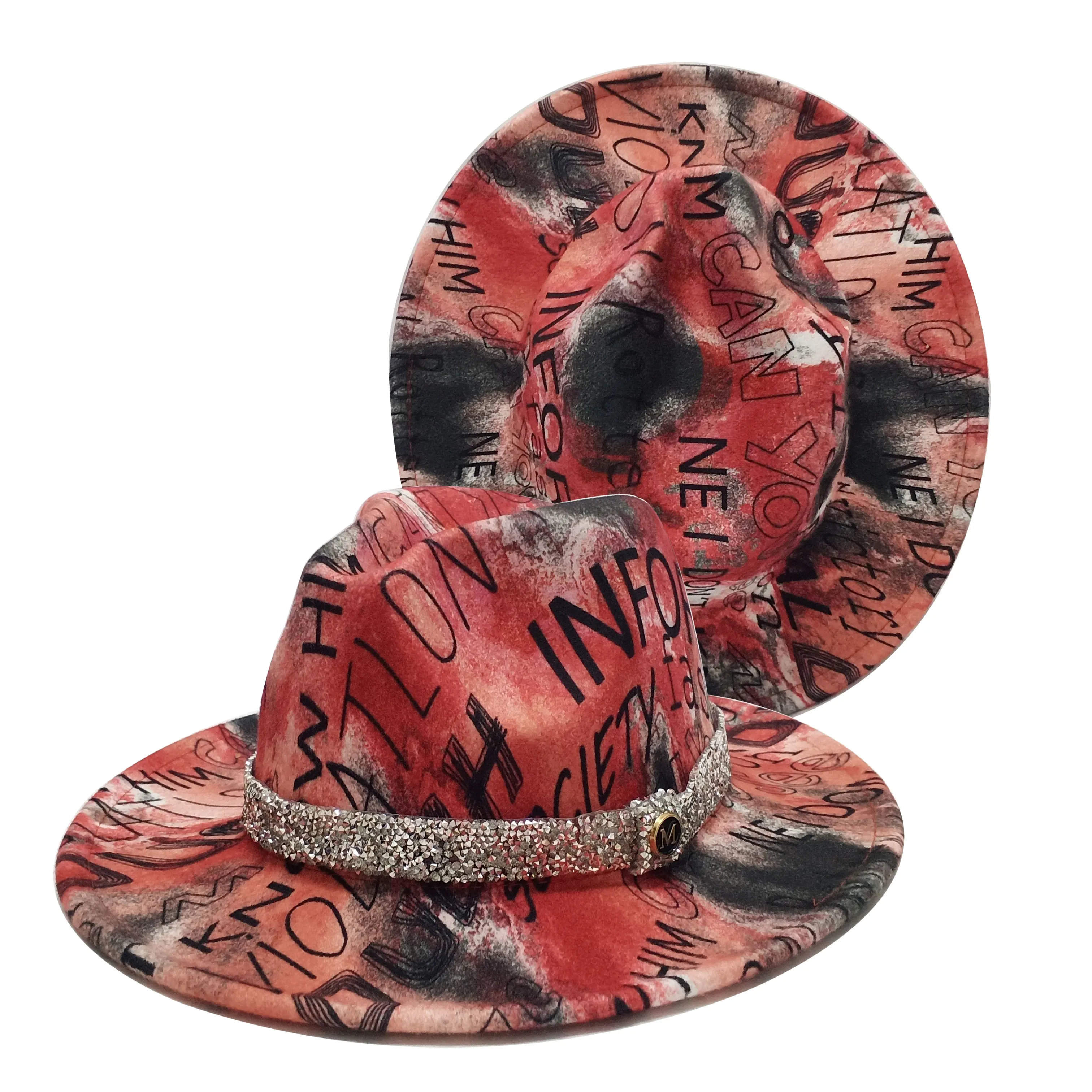 Bright Color Jazz Felt Hat Tie dye Wool 