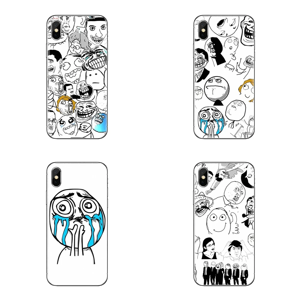 Прозрачные чехлы из ТПУ для huawei Honor 7X V10 6C V9 6A Play 9 mate 10 Pro Y7 Y5 P8 P10 Lite Plus GR5 2017 Rage Comics Face