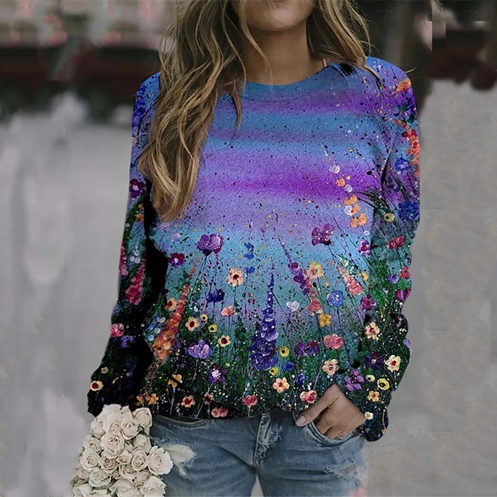 

Зимний Женский свитшот, Осенний Топ с длинным рукавом, повседневные пуловеры, свитшот, Женский Свободный Топ худи с круглым вырезом 2021