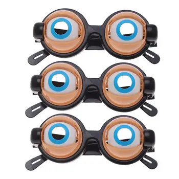 

3pcs Party Favor Funny Pranks Glasses Crazy Eyes Toy Supplies For Birthday Gift Plastic Novelty Glasses Toys 2019 New Arrival