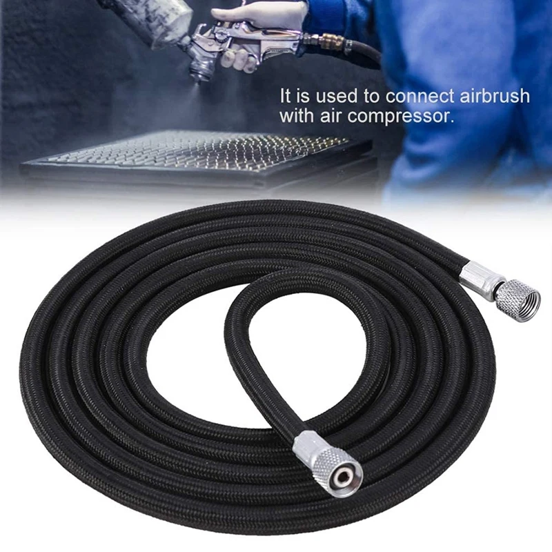 Black Gaetooely Airbrush Tube Premium 6 Foot Nylon Braided Airbrush Hose with Standard 1/8 Inch Fittings on Both Ends