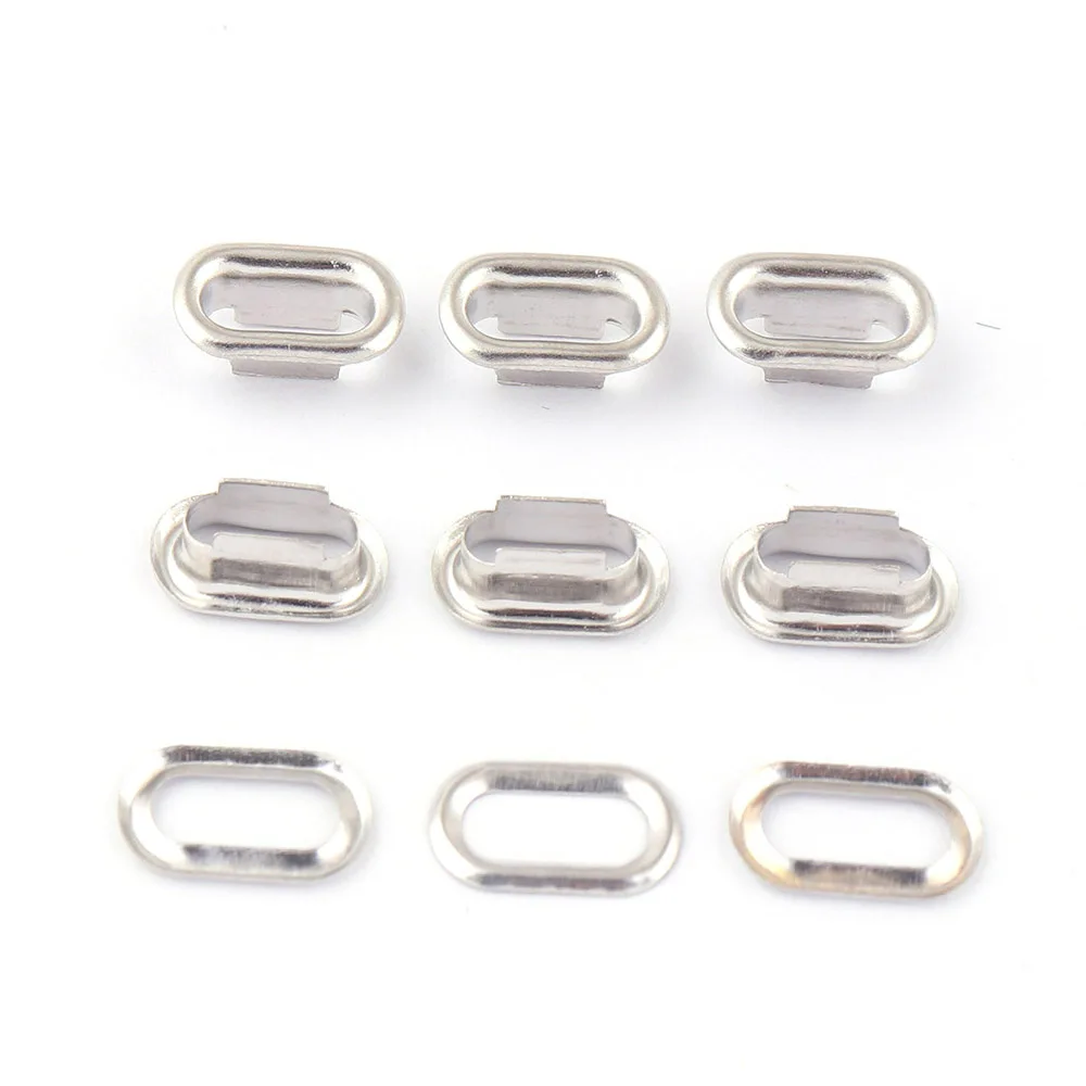 10mm Silver Metal Eyelets Grommets with Washers Grommets Rivet Purse Oval Eyelets for Webbing Canvas Clothes Leather Craft Shoes