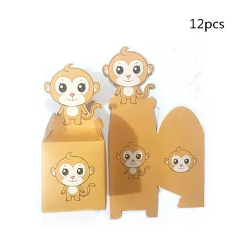 

12/24pcs Lovely Cartoon Candy Box Monkey Chicken Dog Pig Gift Box Kids Favors Birthday Party Bag Wedding Gfits Baby Shower Decor