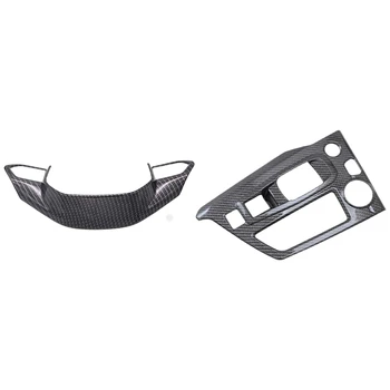

1 Pcs Car Styling Accessories Steering Wheel Trim Decorative Frame Cover & 1 Pcs Gear Shift Panel Cover Car Styling