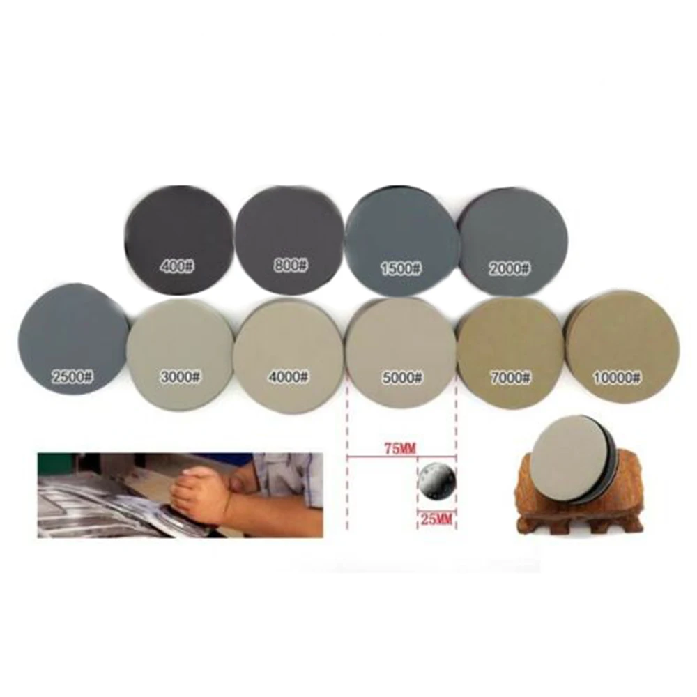 50Pcs 3 Inch Sanding Disc 75mm Wet & Dry Flocking Round Sandpaper 400-10000 Grit Hook Loop Sandpape