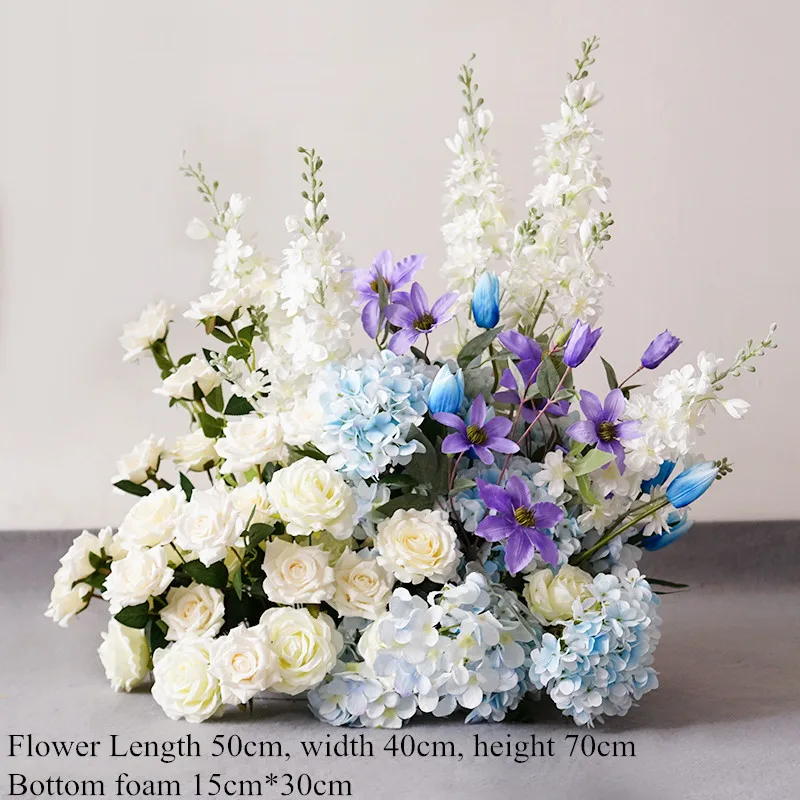 Flower B 70cm Свадебный реквизит железное художественное кольцо большая арка фон Цветочная дверь наружная газонная полка приветственный сценический искусственный цветок воздушный шар Декор - Цвет: Flower B 70cm