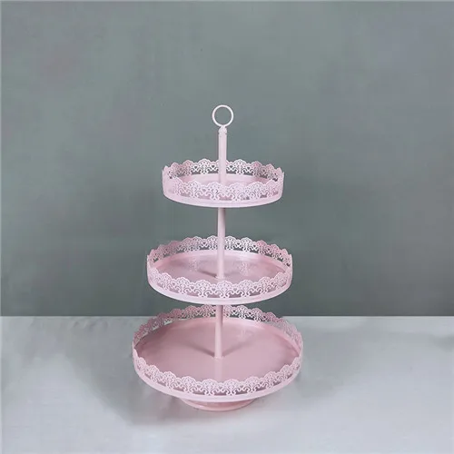 3layer2 Tobs 1 шт розовые для капкейков вечерние подставка для десерта подставка для кексов подставка свадебный набор свадебный декоративный поддон металлический круглый - Цвет: 3layer2