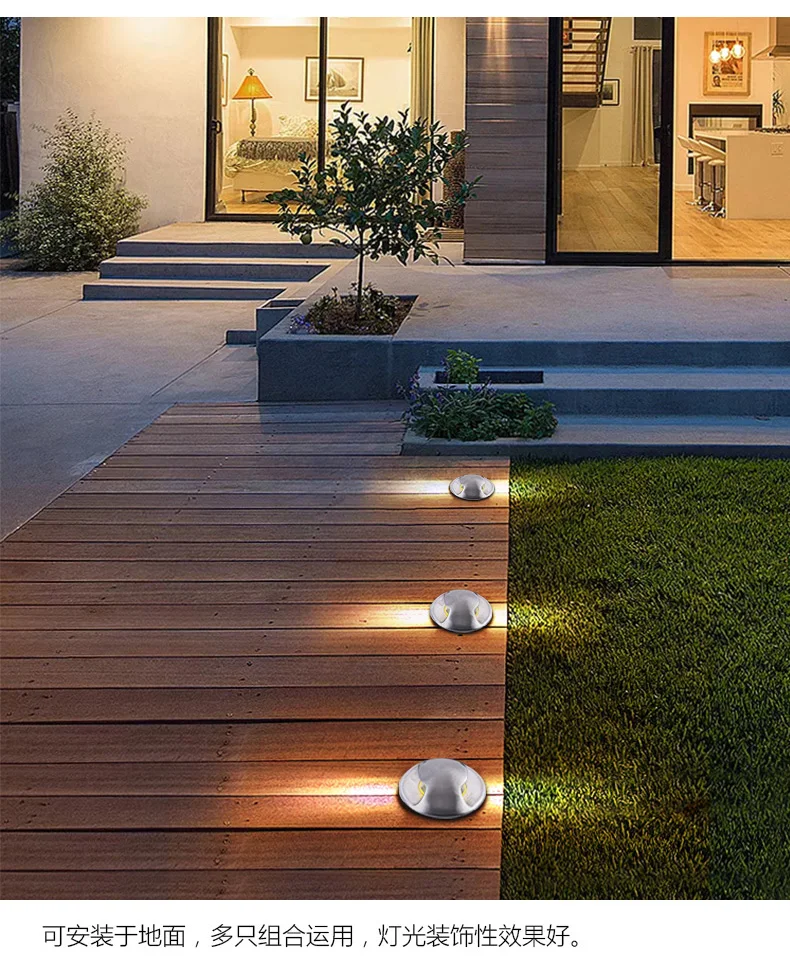 IP67 DC12V Outdoor Lighting 1W 3W Garden Yard Step Stairs Floor Deck Recessed Ground Lamps 42mm LED Underground Spotlight 220V