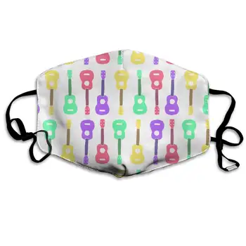 

YongColer Colorful Ukulele Pattern Reusable Comfy Breathable Anti Dust Outdoor Half Face Masks Washable Warm Windproof Face
