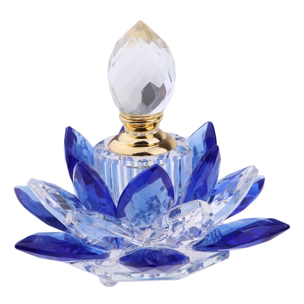 Blue 5ml Crystal Vintage Perfume EMPTY Bottles Lotus Flower Lady Favor