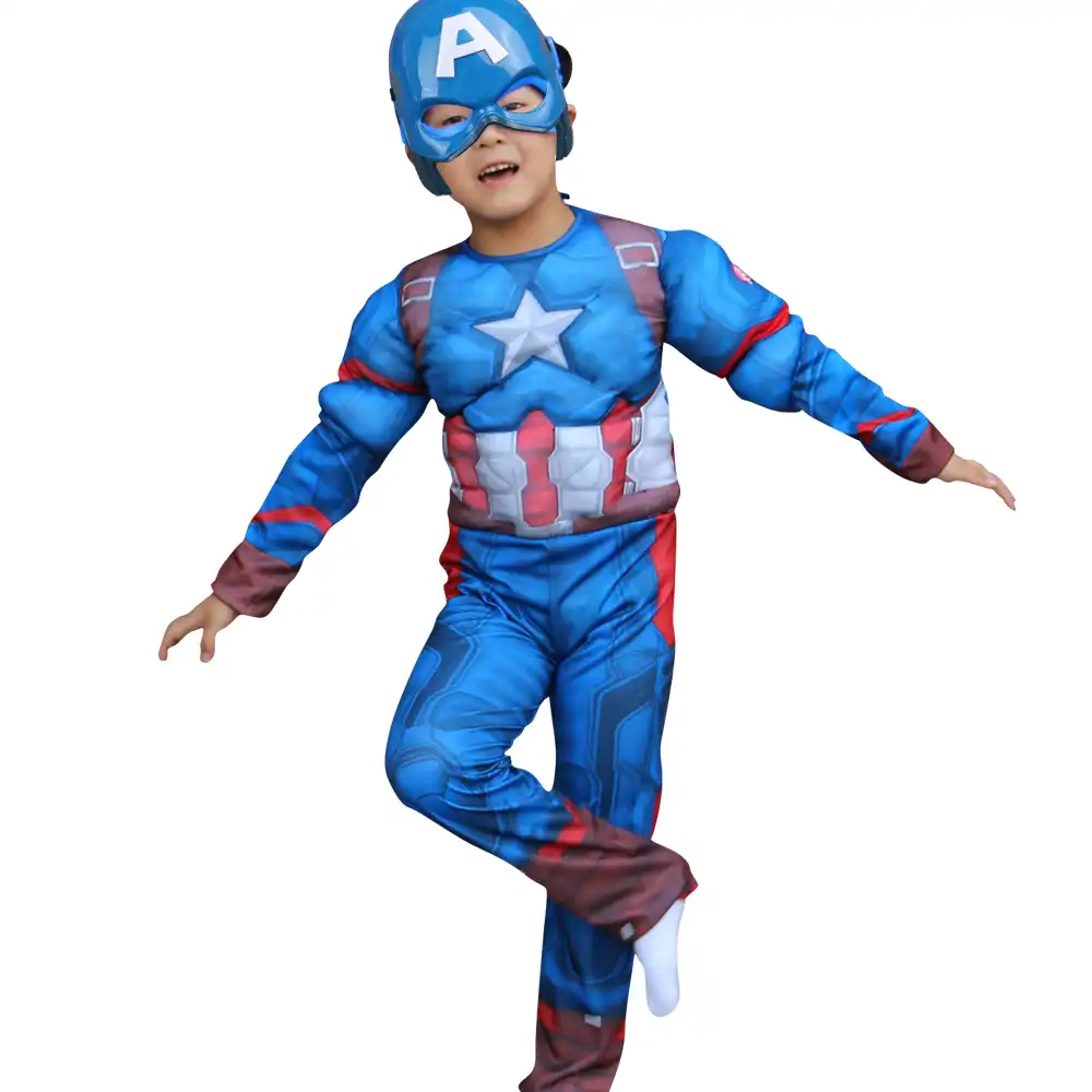キャプテンアメリカ子の衣装のスーツアニメスーパーヒーロー子供衣装コスプレ筋肉帽子キャプテンアメリカ衣装子供 ボーイズコスチューム Aliexpress