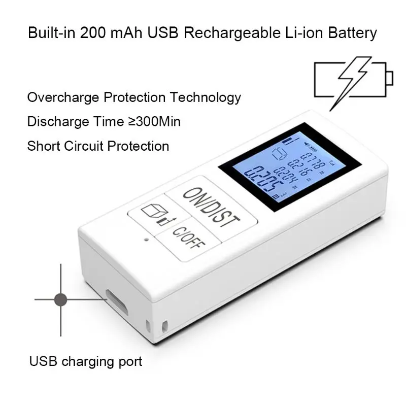 Rechargeable Mini Laser Distance Meter 98Ft/30M Laser Rangefinder Home Use Tool Rechargeable Mini Laser Distance Meter 98Ft/30M Laser Rangefinder Home Use Tool