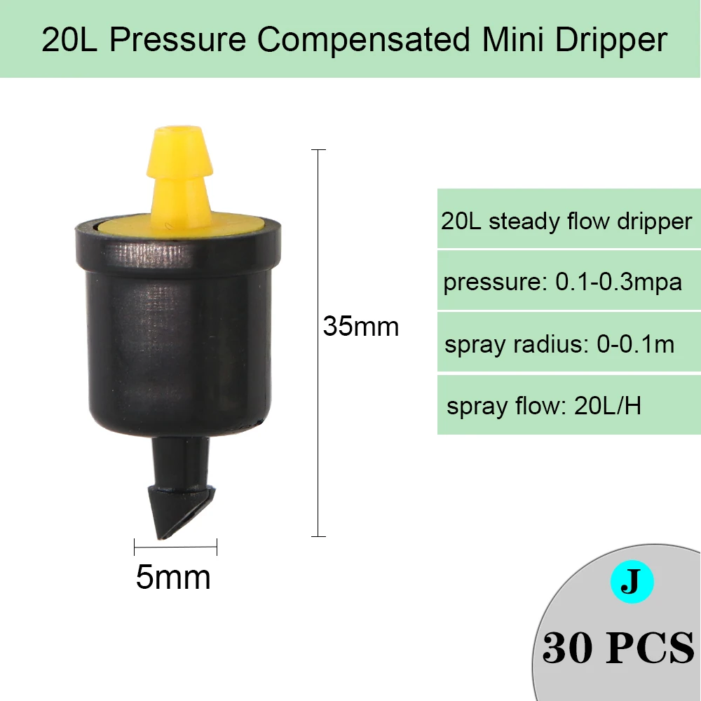 Variety Style Garden Drip Irrigation Dripper Fixed Flow Pressure Compensating Emitter 1/4'' Sprinkler Watering Refraction Nozzle 