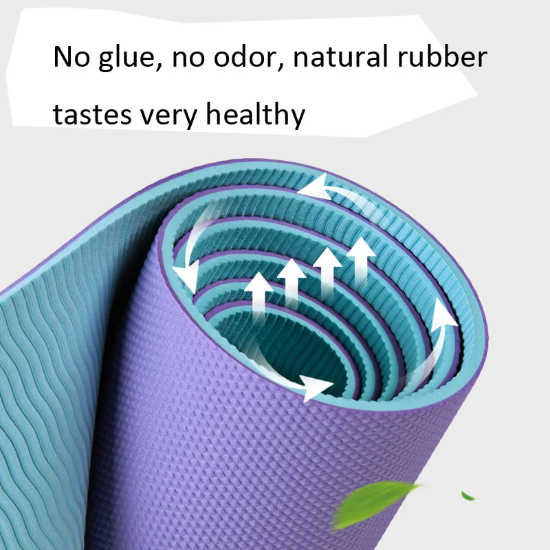 Non-slip Widening 6mm Thicken Gymnastics Exercise Dance Mat Dual-use Two Colors TPE Yoga Mat Men Women Fitness Odorless Pad Gym