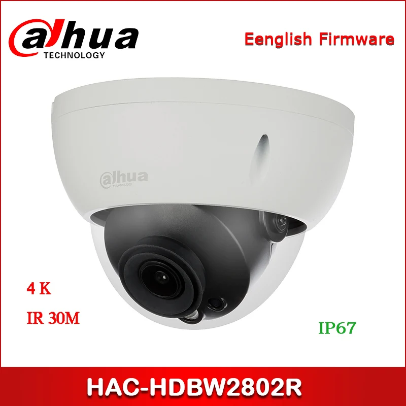 

Dahua HAC-HDBW2802R 4K Starlight HDCVI IR Dome Camera Audio in interface CVI/TVI/AHD/CVBS output switchable CCTV Camera