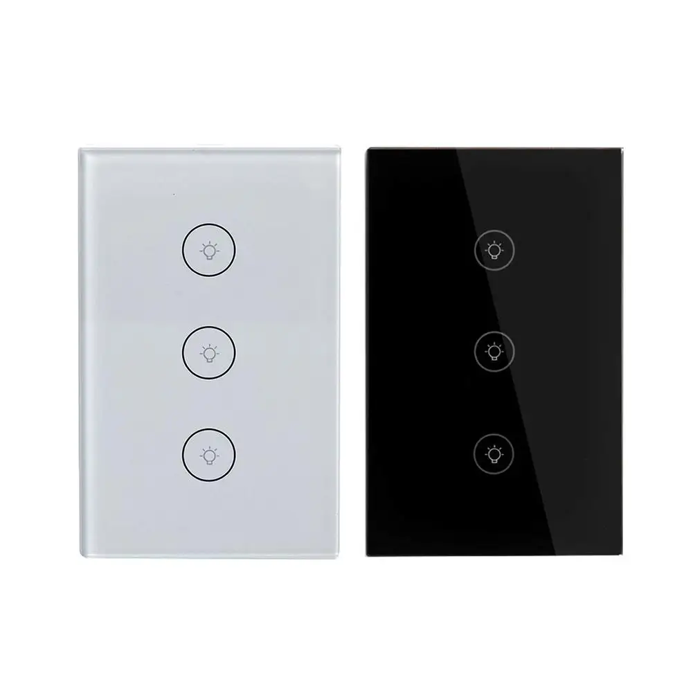 

WiFi Smart Wall Touch Light Switch Glass Panel Switch with Timer Function No Hub Required US Regulations