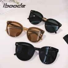 Iboode новые женские солнцезащитные очки знаменитые модные стильные круглые оттенки женские мужские брендовые дизайнерские Винтажные Солнцезащитные очки для женщин